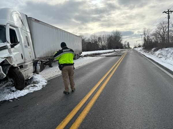 Blandville Road back open after semi knocks over utility pole