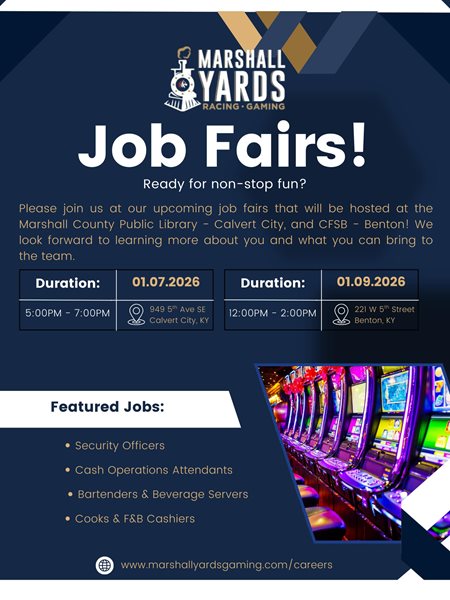 Job fairs to feature positions at new gaming facility in Calvert City
