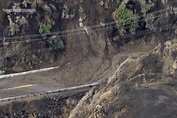 Southern California rain aids firefighters but creates mud flows