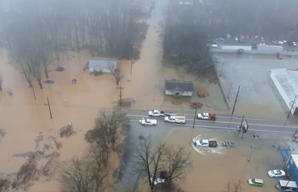 Kentucky in bullseye as two-fisted storm belts Eastern U.S. with catastrophic flooding, mounds of snow