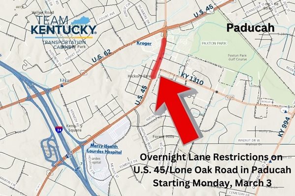 Two weeks of  overnight lane restrictions coming to Lone Oak Road