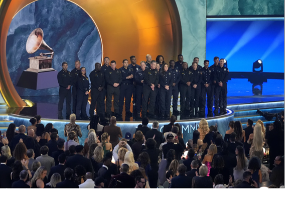 Grammys offer tribute to Los Angeles firefighters, victims