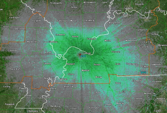 Paducah radar images on clear night turn out to be thousands of migrating birds
