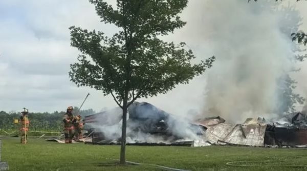 Saturday fire destroys vacant Lyon farmhouse