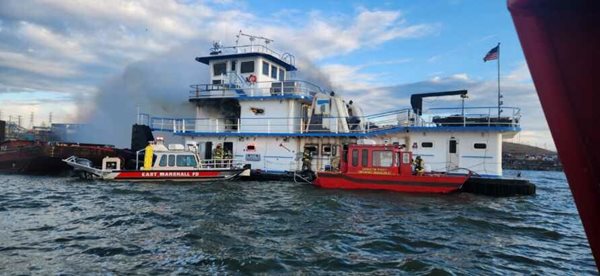 Towboat fire on Kentucky Lake brings massive emergency response