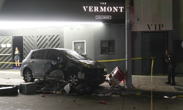 At least 30 injured when car strikes crowd in Los Angeles; bystanders attack driver