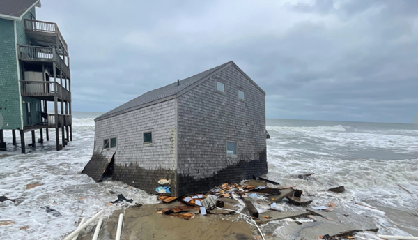 Another oceanfront house along Outer Banks collapses into the surf