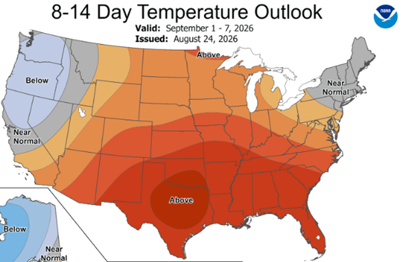 September could begin with a return of oppressive heat, humidity
