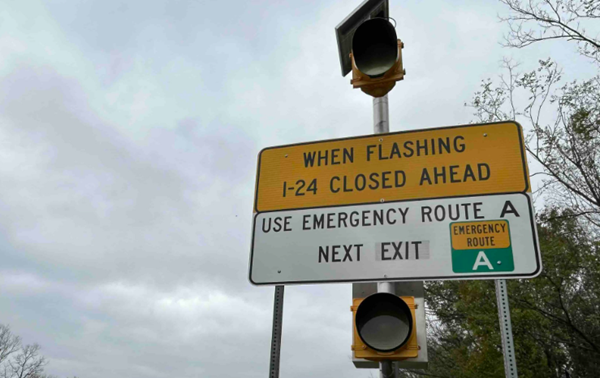 I-24 shut down for 6 hours after semi loses load in crash near Ohio River bridge