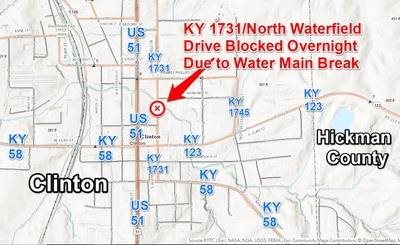 Water main break closes roadway in Hickman