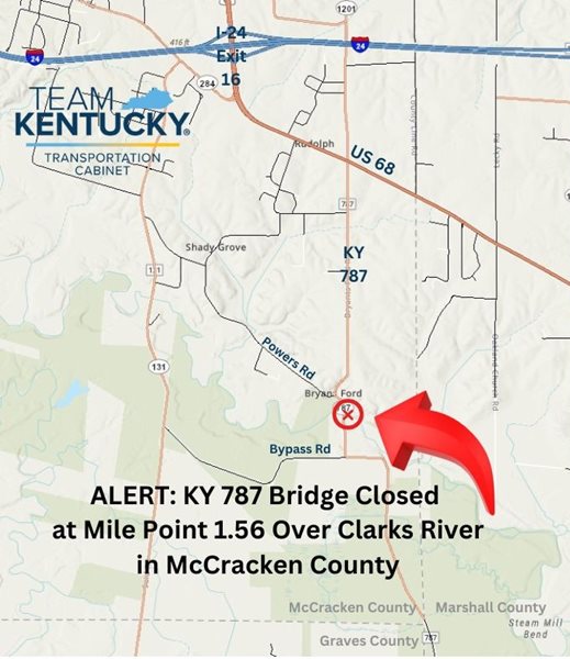 Bridge closure in eastern McCracken County after inspection