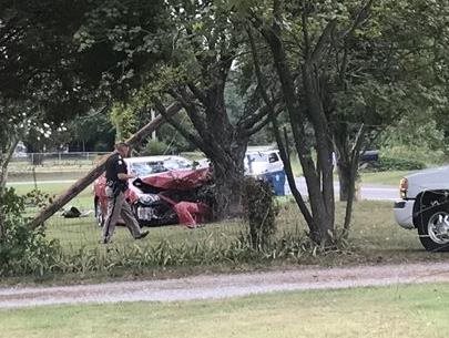 Crash on Old Mayfield Road damages utilities