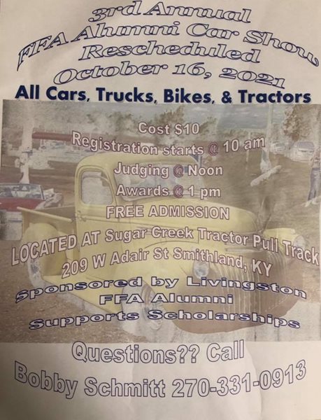 Livingston FFA Alumni Car Show set for Saturday