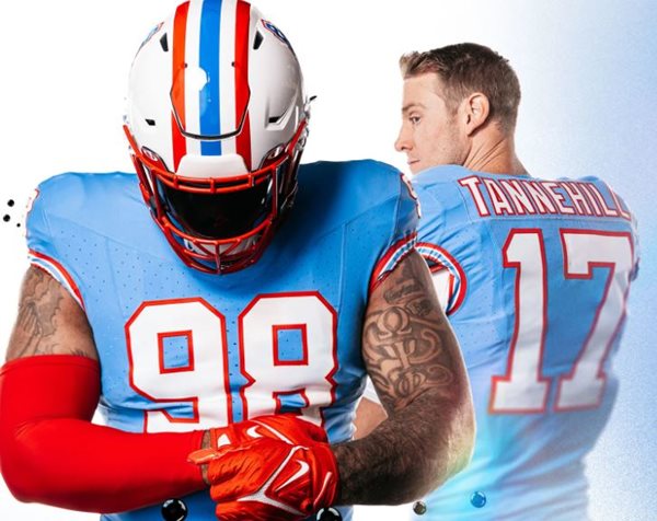 A Look At The Oilers' Throwback Uniforms The Titans Will Wear