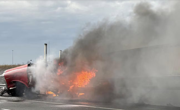 I-69 at Mayfield back open after semi crash, fire