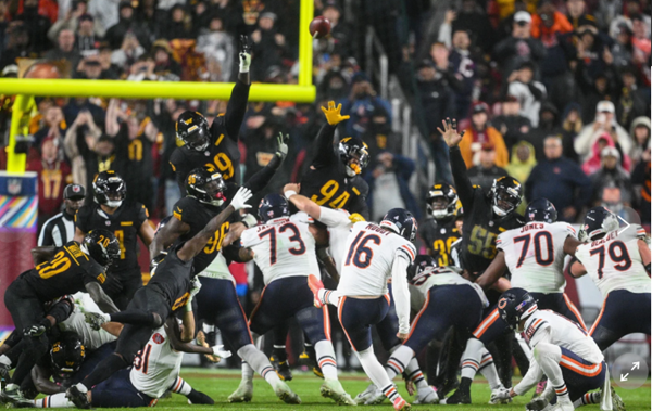Final-play field goal lifts Bears to 25-24 win over Washington