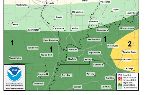 Chance of severe storms overnight in southern Illinois