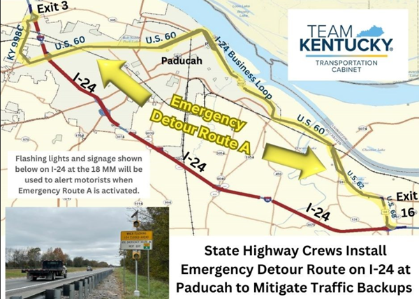 I-24 Emergency Route established through Paducah 