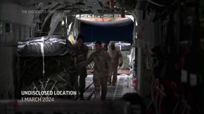 US military aircraft airdrop thousands of meals into Gaza in emergency humanitarian aid operation