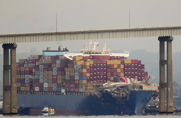 Ship that collapsed Baltimore bridge finally refloated and moved