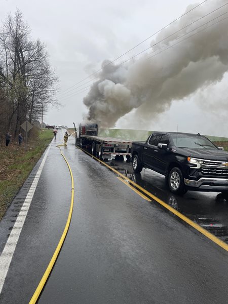 KY 303 open after semi fire in Graves County 