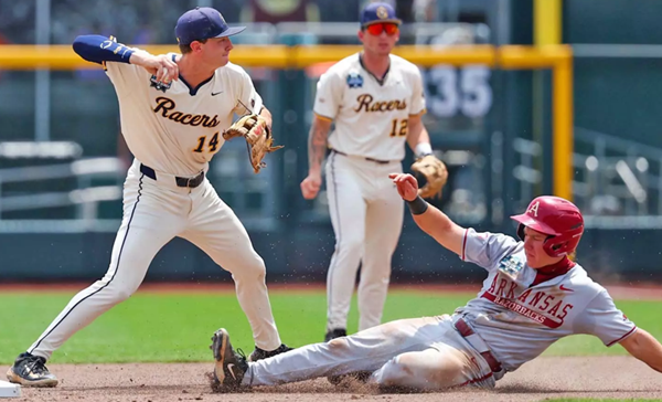 Racers ousted at Omaha by Arkansas no-hitter