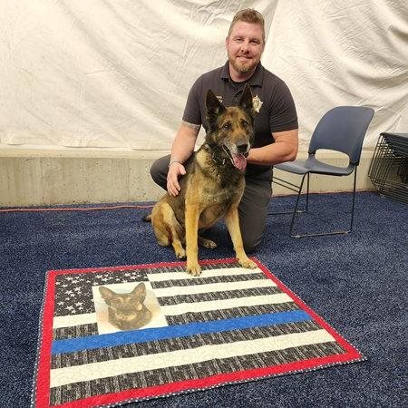 Retired Carlisle County K9 presented with Quilt of Honor