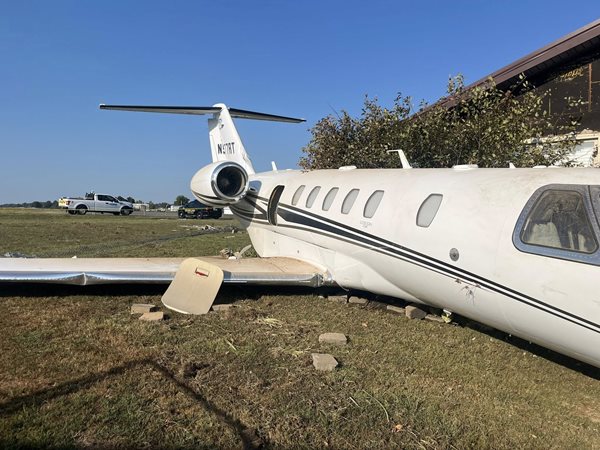 No injuries reported when jet runs off runway in Mayfield, strikes house