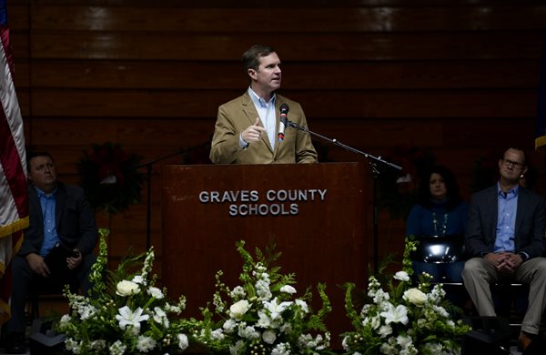 Governor marks tornado anniversary with day of visits