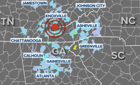 4.1 earthquake felt from Atlanta to Knoxville 